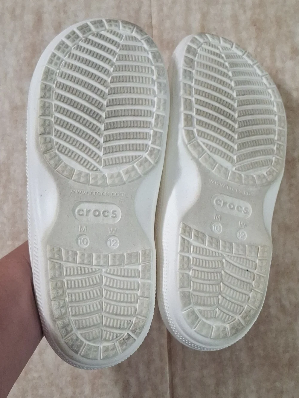 CROCS Men White Double-Strap Slide Sandals - Casual Foam Slides